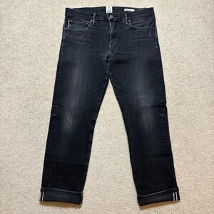 Hiroshi KATO Jeans Mens 33x27 Black Selvedge Denim Pants The Pen Slim 4-Way USA